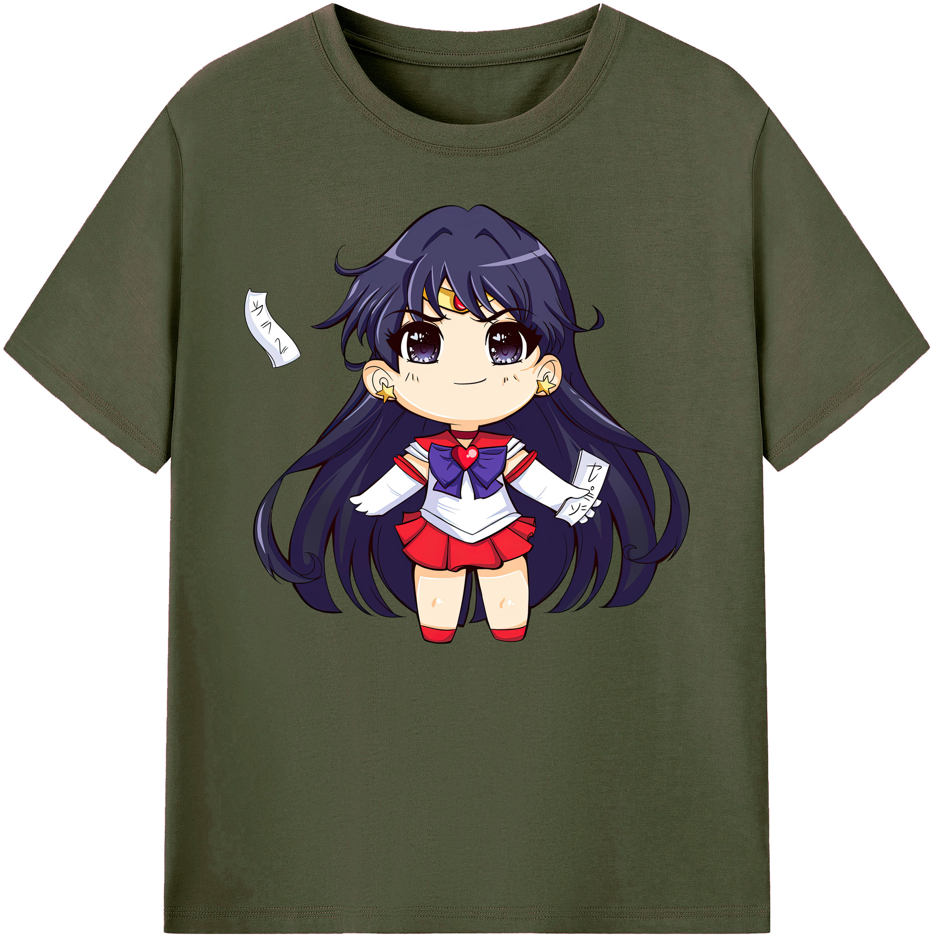 （画像用） 美少女戦士セーラームーン 火野レイ ひの レイ Sailor Moon Hino Rei （セーラーマーズ,Sailor Mars） 綿100％ メンズ半袖Tシャツ｜肌触りやわらか＆通気性